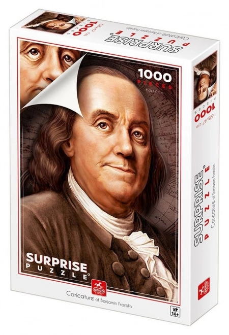 Puzzle surpriză caricatura lui Benjamin Franklin 1000 piese