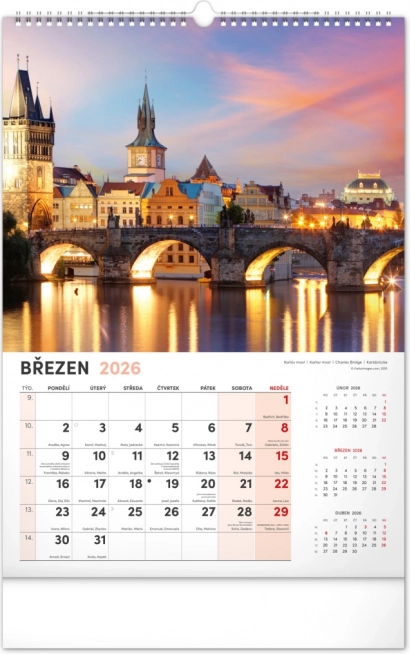 Calendar de perete Praga 2026