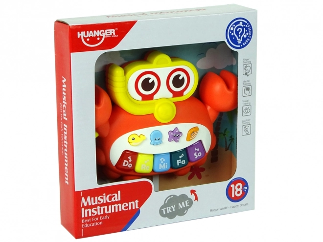 Pianină muzicală crabul și animăluțele marine sunete și lumini