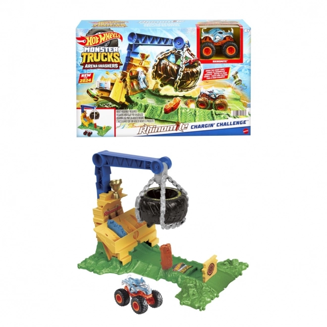 set de joc Hot Wheels monster trucks arena provocarea lui Rhinomite