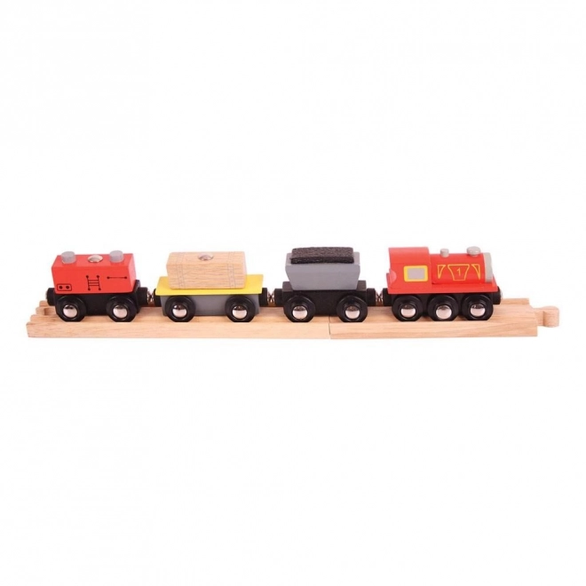 trenuleț cu marfă și șine Bigjigs Rail