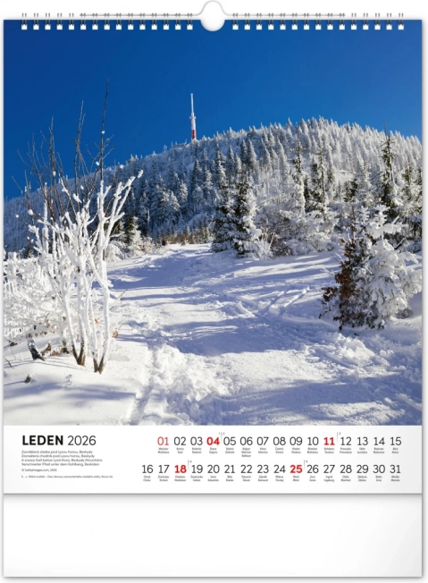 Calendar de perete Republica Cehă 2026