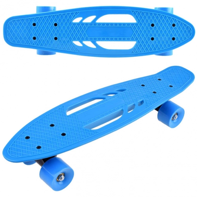 Deska skateboard ușoară pentru copii cu decupaje – albastră