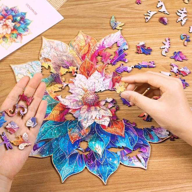 Puzzle de lemn Mandala Florală