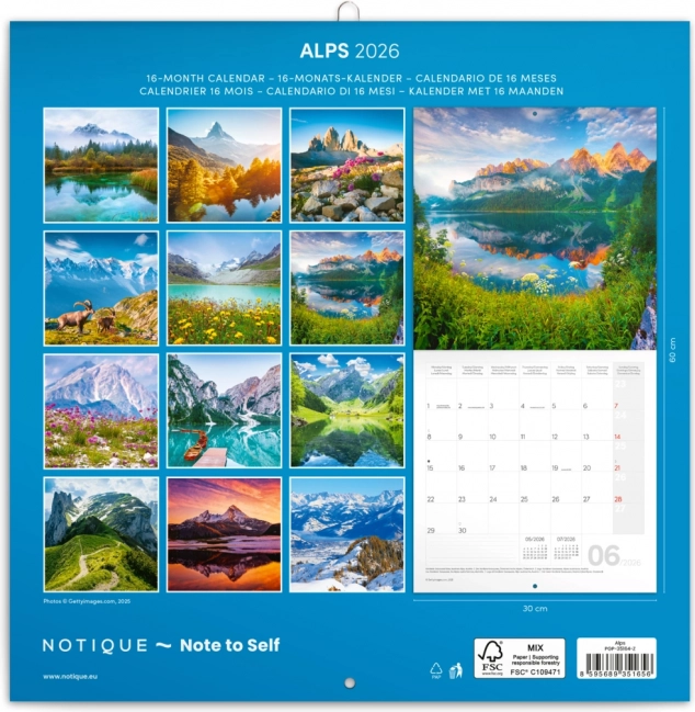 Calendar de notițe Alpi 2026