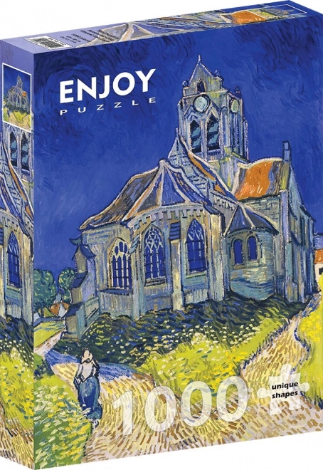 Puzzle Vincent Van Gogh: Biserica din Auvers-sur-Oise 1000 de piese