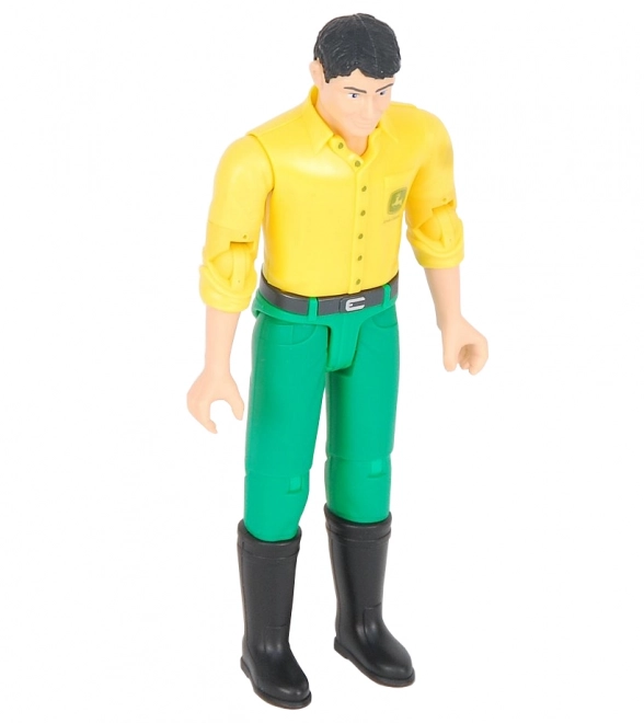 figurină bworld John Deere cu tricou galben și pantaloni verzi