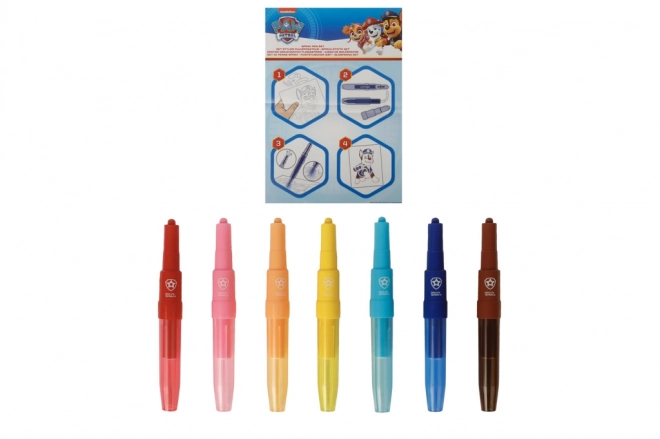 Set de colorat cu markere pentru suflat Patrula Cățelușilor