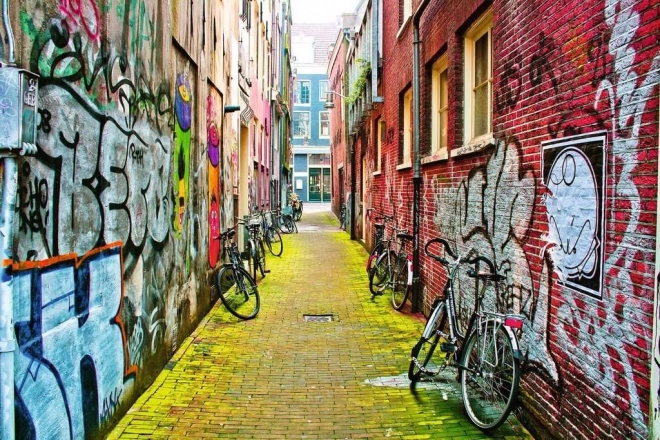 Puzzle street art în Amsterdam de 3000 de piese