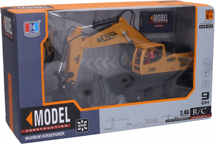 Excavator RC fumigen cu telecomandă 35x11,8x24 cm