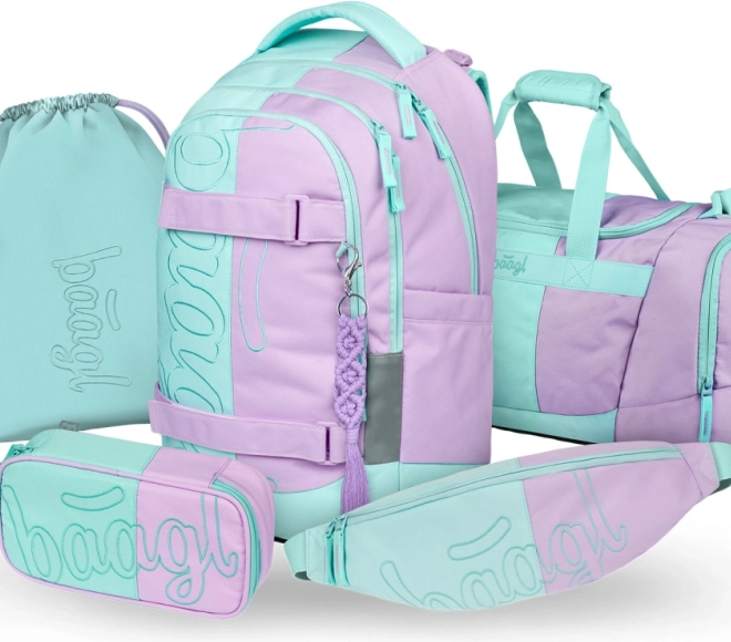 Set școlar BAAGL Skate Max Sweet: Rucsac, Penar, Săculeț și Geantă sport