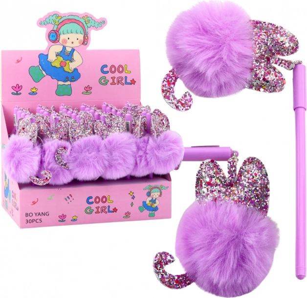 Pix gel lung cu pompon mov
