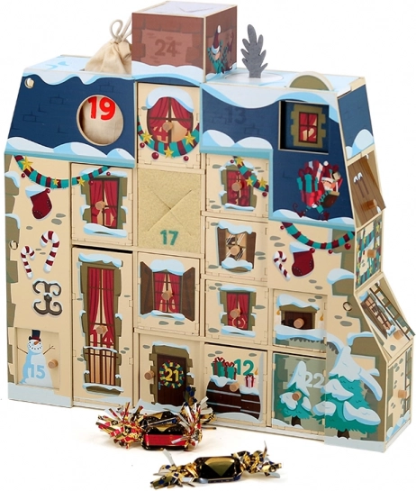 Calendar de advent din lemn Vilac căsuță