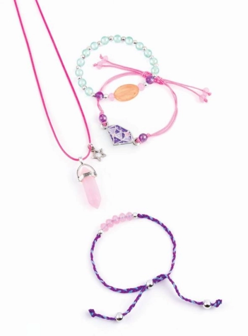 MAKE IT REAL set pentru confecționarea bijuteriilor Positive Gems – colier și 3 brățări