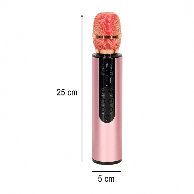 Microfon wireless pentru karaoke Bluetooth roz