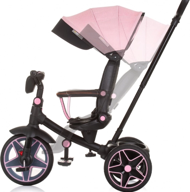 Tricicletă cu copertină și cutie muzicală Chipolino Derby 2în1 Flamingo