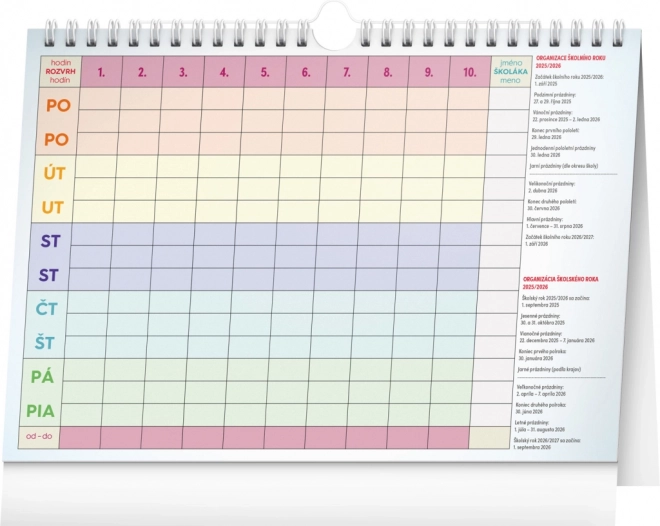 Notique calendar de planificare săptămânal pentru familie cu cârlig 2026
