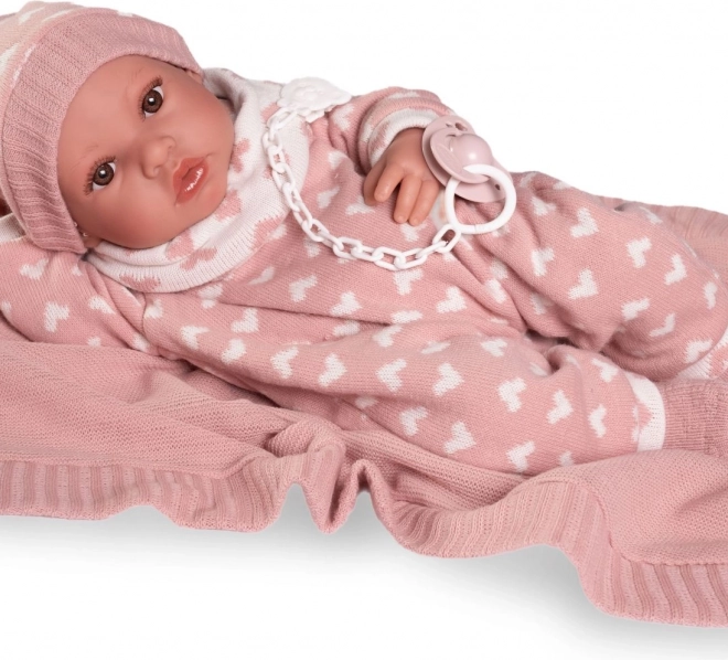 Erika - Păpușa Bebeluș Realistică cu Corp Din Vinil Complet 42 cm
