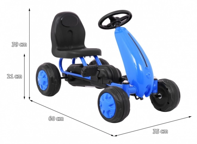 Primul go-kart cu pedale pentru copii albastru