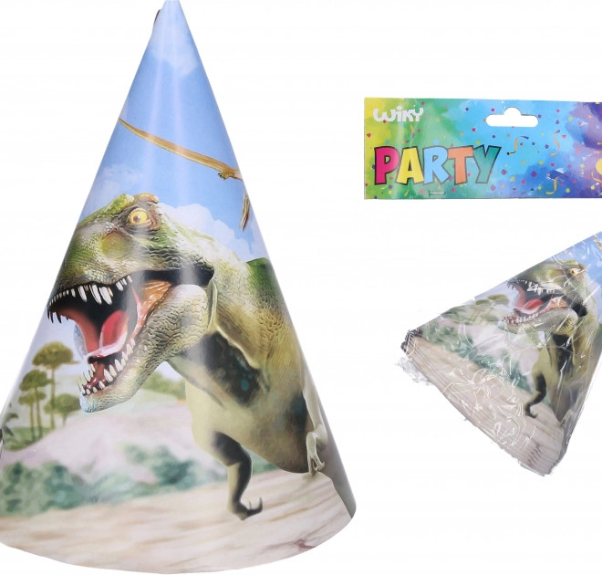 Pălării de petrecere DINO 15 cm, 6 bucăți