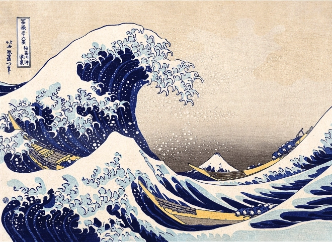 Puzzle din lemn Art: Hokusai - Marea Val a Kanagawa