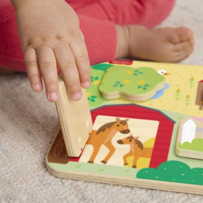 Fisher-Price Joc din lemn de-a v-ați ascunselea cu animăluțe