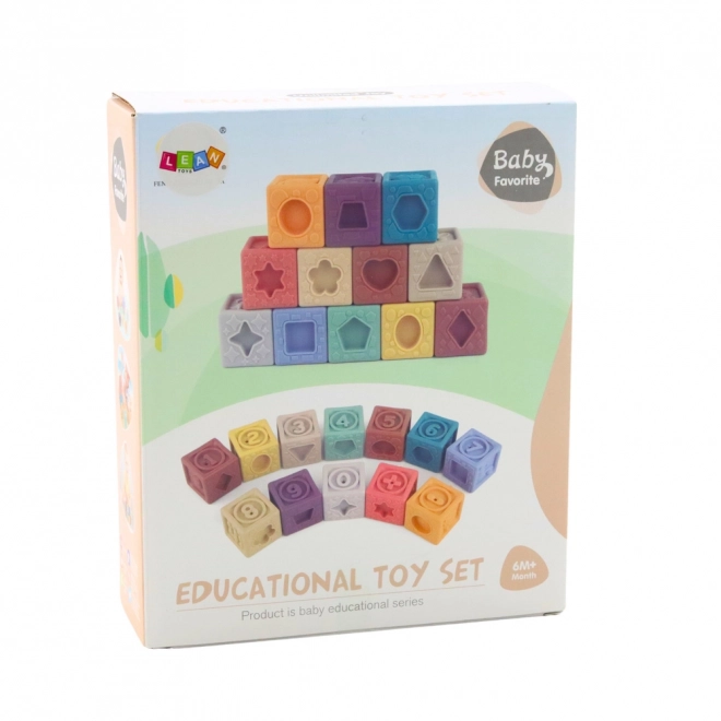 Kocki senzoriale colorate și educative 12 bucăți