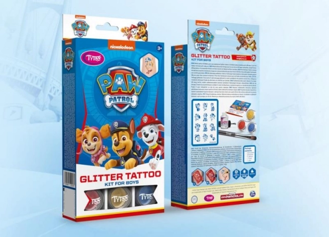 Set tatuaje cu sclipici Paw Patrol pentru băieți