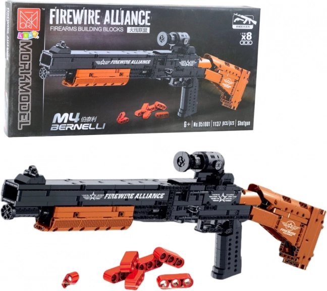 Set de construcție carabină M4 BERNELLI cu funcție de tragere – 1137 piese