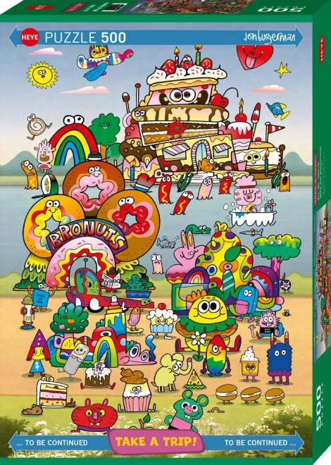 Puzzle În excursie Jon Burgerman 500 piese