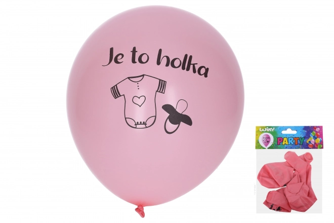 Baloane gonflabile roz fetiță 30 cm set 5