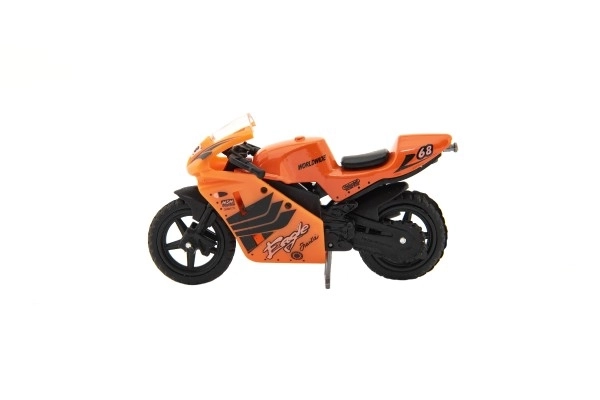 Model de motocicletă de curse din metal/plastic, 8 cm