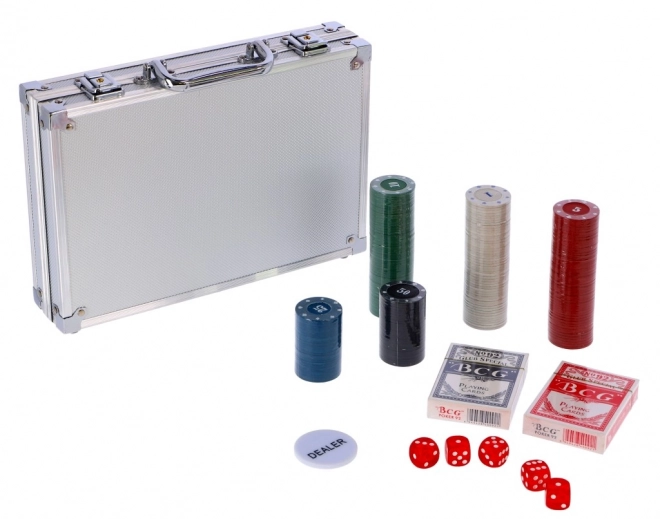 Set poker cu valiză metalică