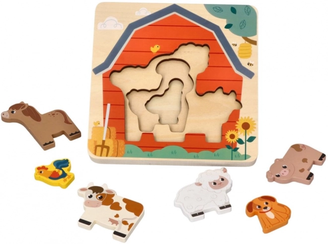 Puzzle stratificate cu animăluțe de la fermă