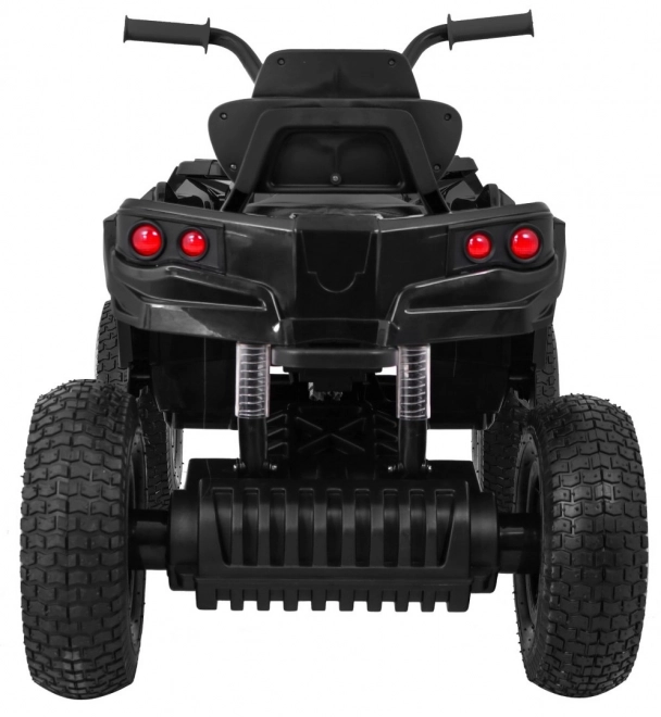 ATV pentru copii, quad Air pe baterie Negru + roți gonflabile + radio MP3 + pornire lentă