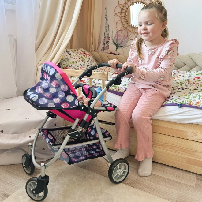 Carucior pentru papusi ajustabil Woopie Royal cu 4 roti