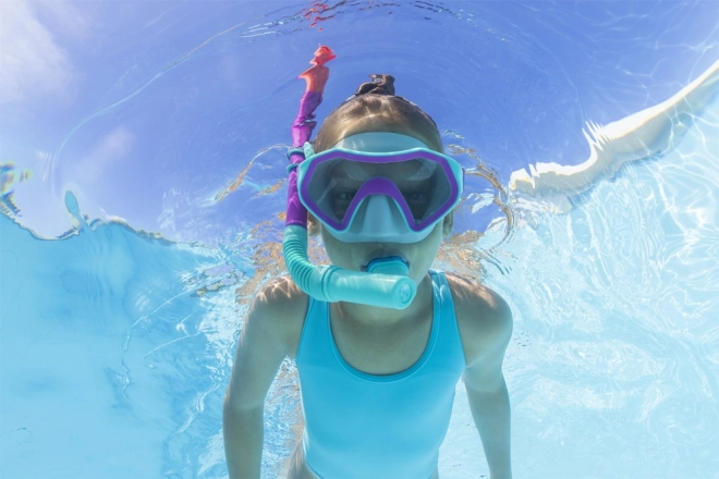 Set snorkeling Bestway cu mască, tub și labe înot roz 7+ – Roz