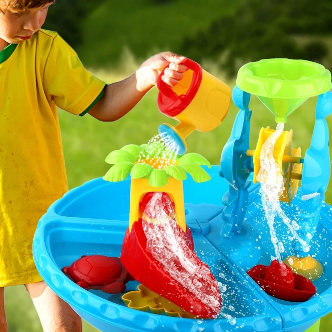 Masa cu apă Woopie 2în1 loc de joacă cu nisip și scaun parc acvatic cu delfin