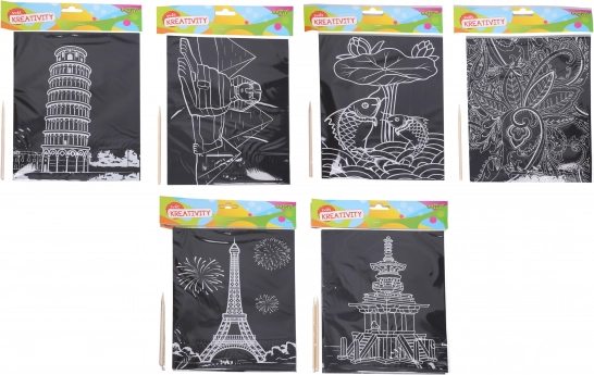 Imagine de zgâriat 26 × 19 cm – mix de motive