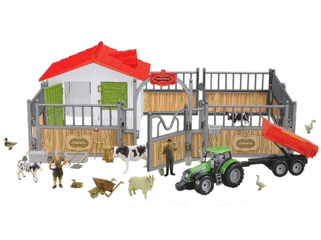 Set construcție diy fermă cu animale și gard înalt