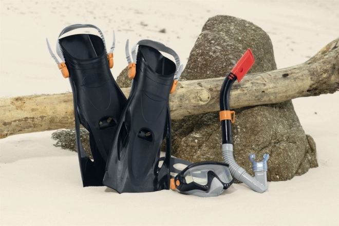 Set de scufundare cu mască, snorkel și labe negru Bestway