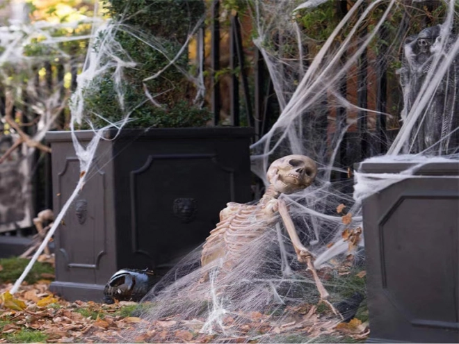 Pânză de păianjen albă cu păianjeni pentru Halloween