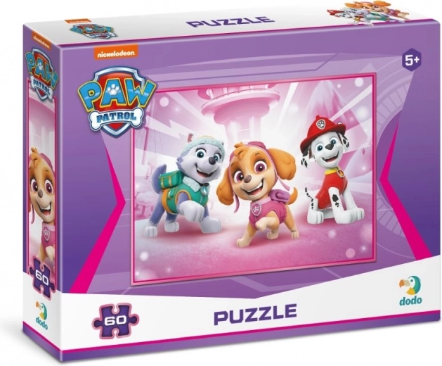 Puzzle Patrula Cățelușilor: Everest, Sky și Marshal 60 piese