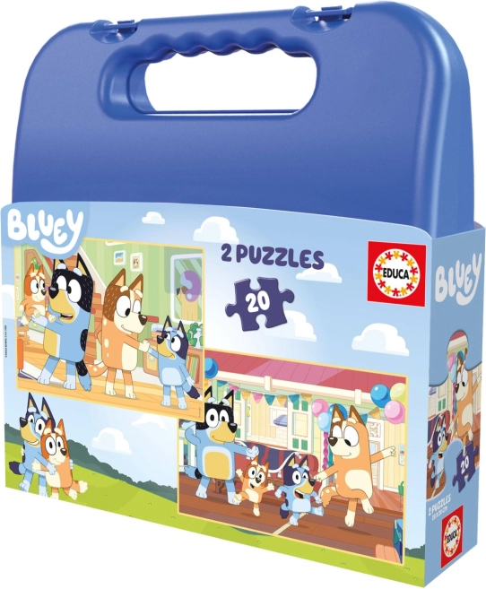 Puzzle Educa în valiză Bluey 2 în 1