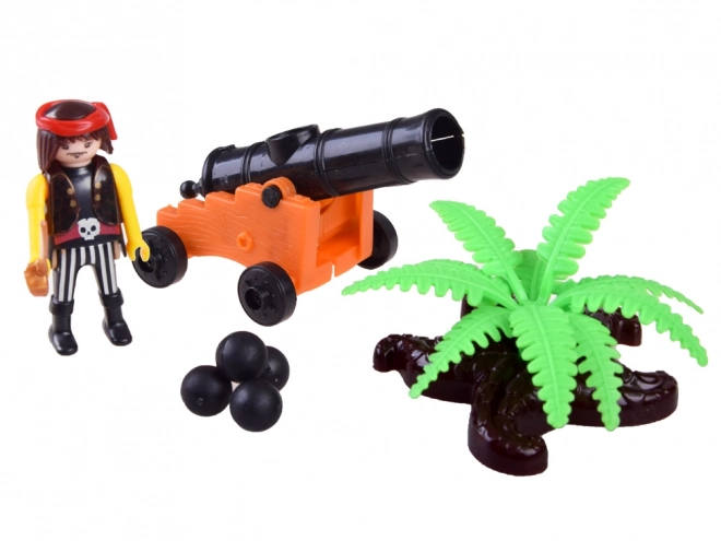 Set pirat cu corabie, figurine și tun