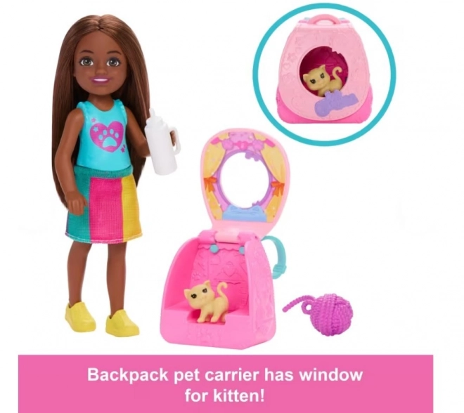 Păpușa Barbie Chelsea cu Rucsac și Pisicuță