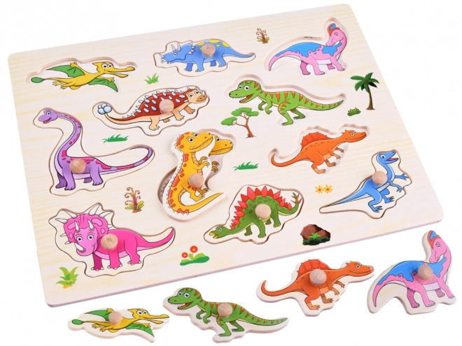 Puzzle din lemn cu dinozauri