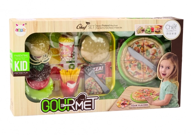 Set fast food copii pizza hamburgeri și cartofi prăjiți