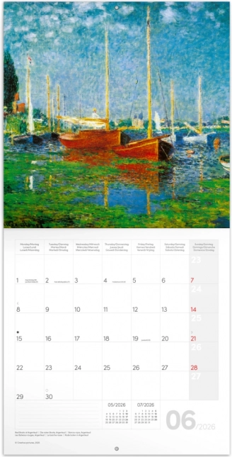 Calendar de notițe Claude Monet 2026, 30 x 30 cm