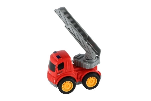 Camion de construcții din plastic cu mecanism de inerție 9cm